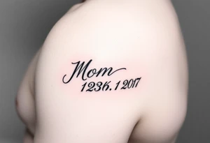 My mom's birthday and year she passed up side in cursive on side of body tattoo idea
