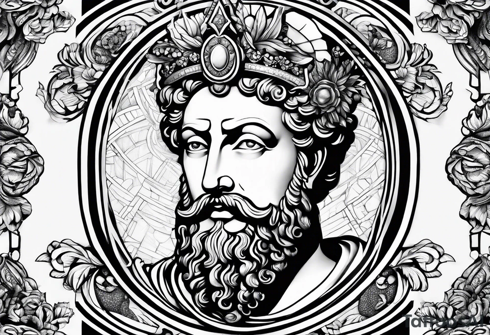 Peach and Marcus Aurelius tattoo idea