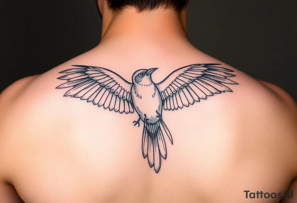Red bird tattoo idea