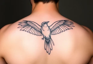 Red bird tattoo idea
