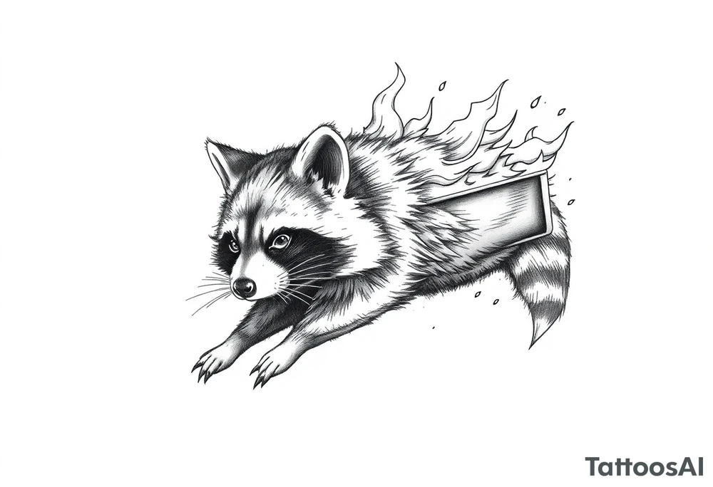 Raccoon dumpster fire tattoo idea