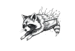 Raccoon dumpster fire tattoo idea