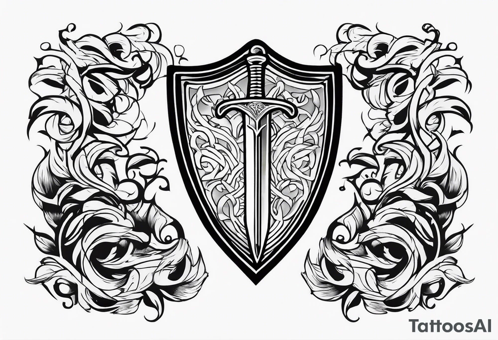 Valhalla shield  steps sword tattoo idea