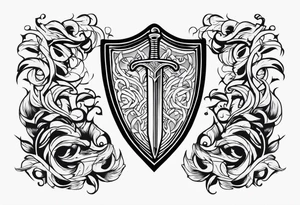 Valhalla shield  steps sword tattoo idea