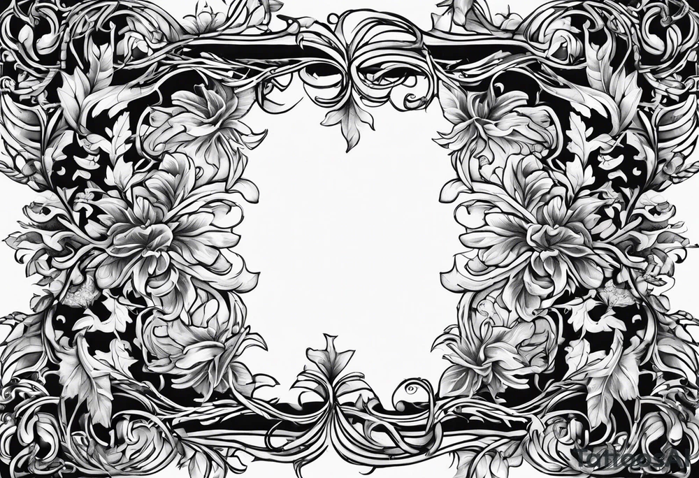 Leafy vines with chain tattoo idea
