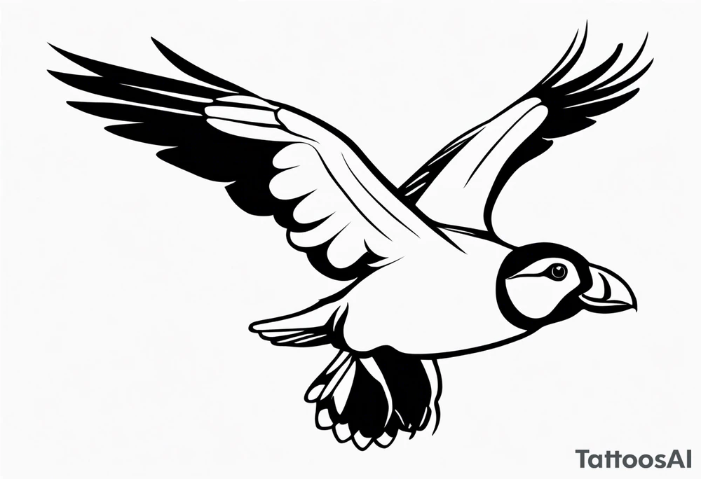 a black flying puffin 
 -  forarm Tattoo tattoo idea