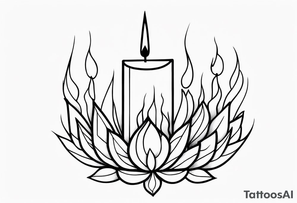 crystalized candle flames tattoo idea