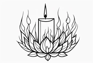 crystalized candle flames tattoo idea