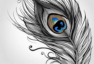 quill with peacock feather tattoo idea