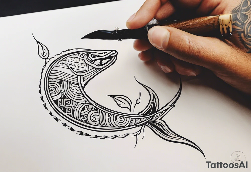 Polynesian fishing hook tattoo tattoo idea