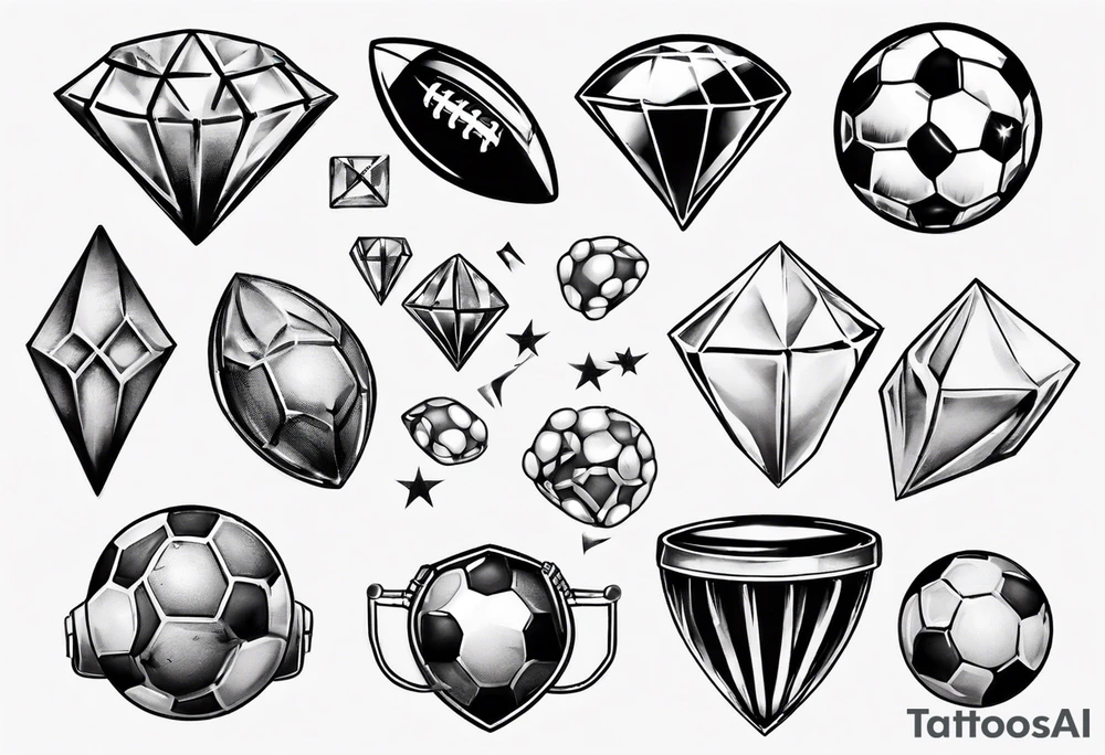 Dad drums diamonds pearls football sports tattoo idea