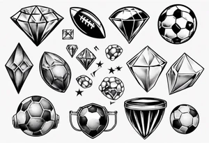 Dad drums diamonds pearls football sports tattoo idea