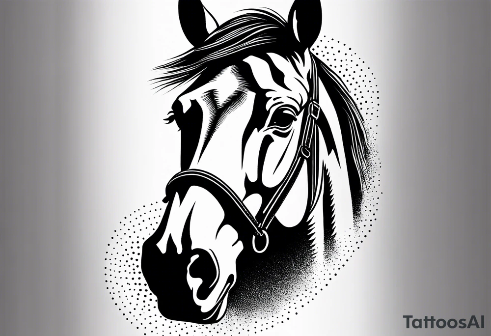 Horse portrait no shading tattoo idea