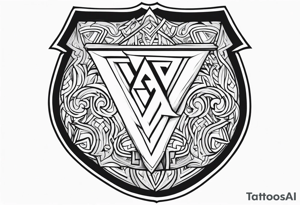 Valhalla shield sword axe valknut tattoo idea