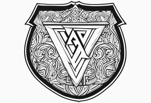 Valhalla shield sword axe valknut tattoo idea