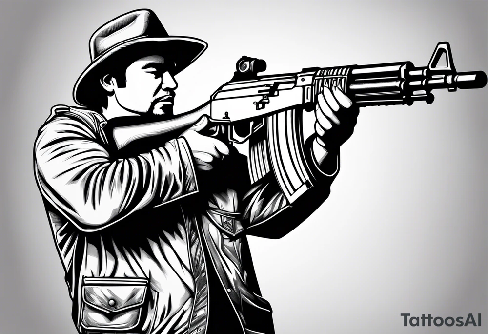 Men with ak47 tattoo idea