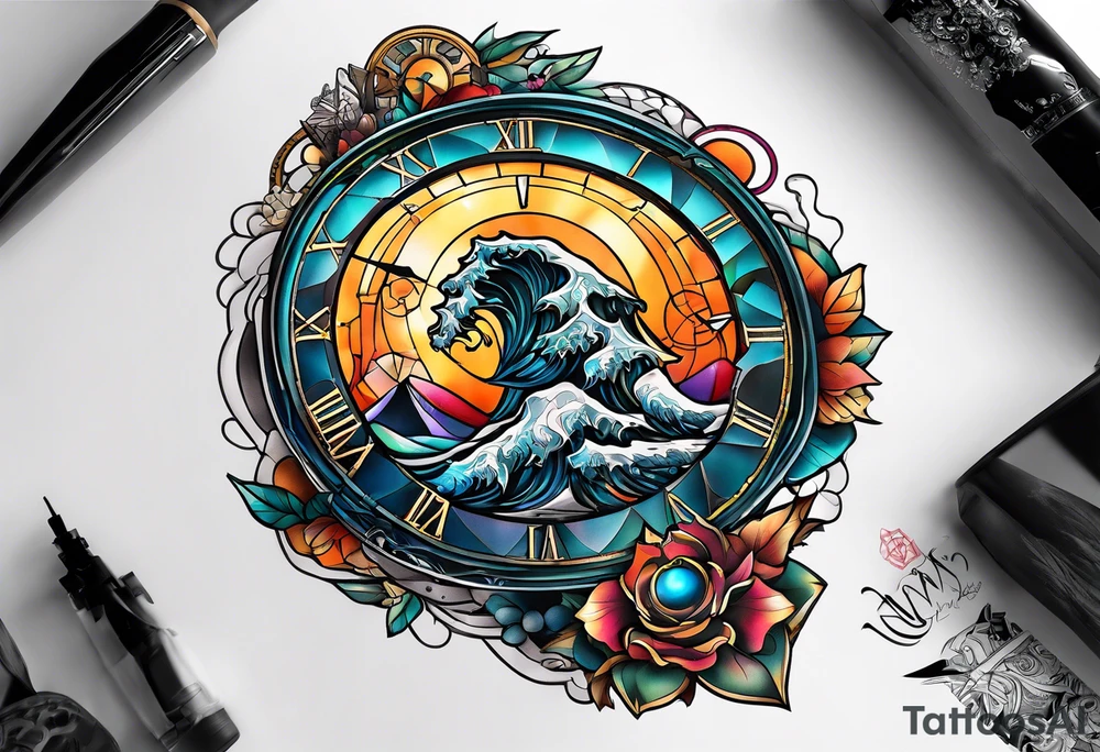 time machine travel tattoo idea