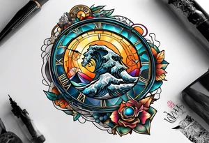 time machine travel tattoo idea