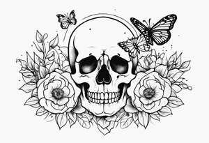 full body skeleton
 flowers and butterflies
simple design minimal tattoo idea
