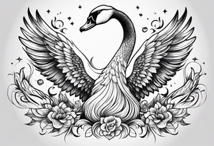 Beautiful swan tattoo idea