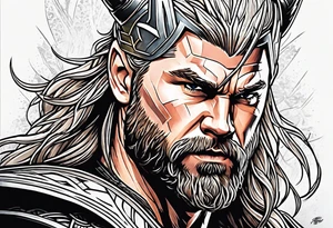 The Mighty Thor that looks like the Chris Hemsworth version tattoo idea