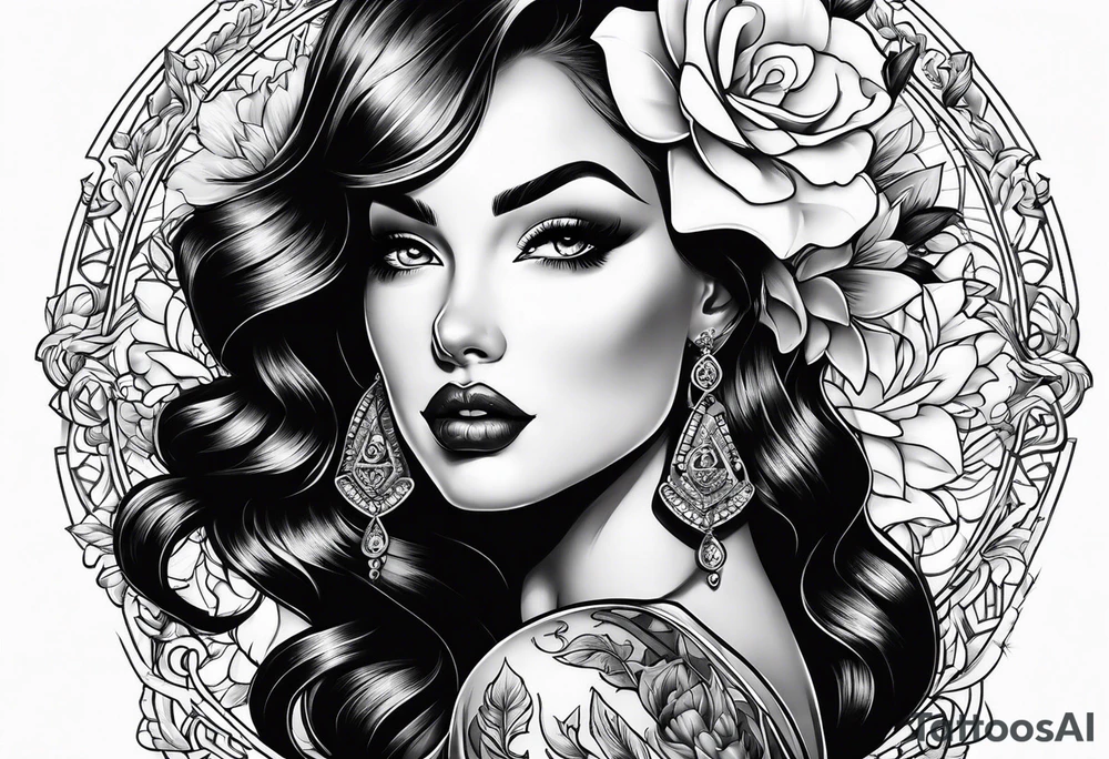 Pinup girl tattoo idea