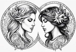 Virgo and Sagittarius zodiac signs blended together tattoo idea
