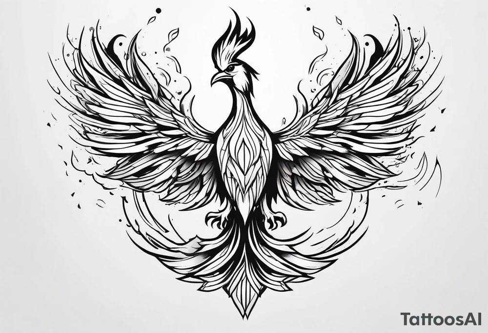 phoenix rising from ashes tattoo idea