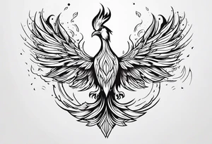 phoenix rising from ashes tattoo idea