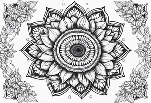 Sunflower mandala tattoo idea