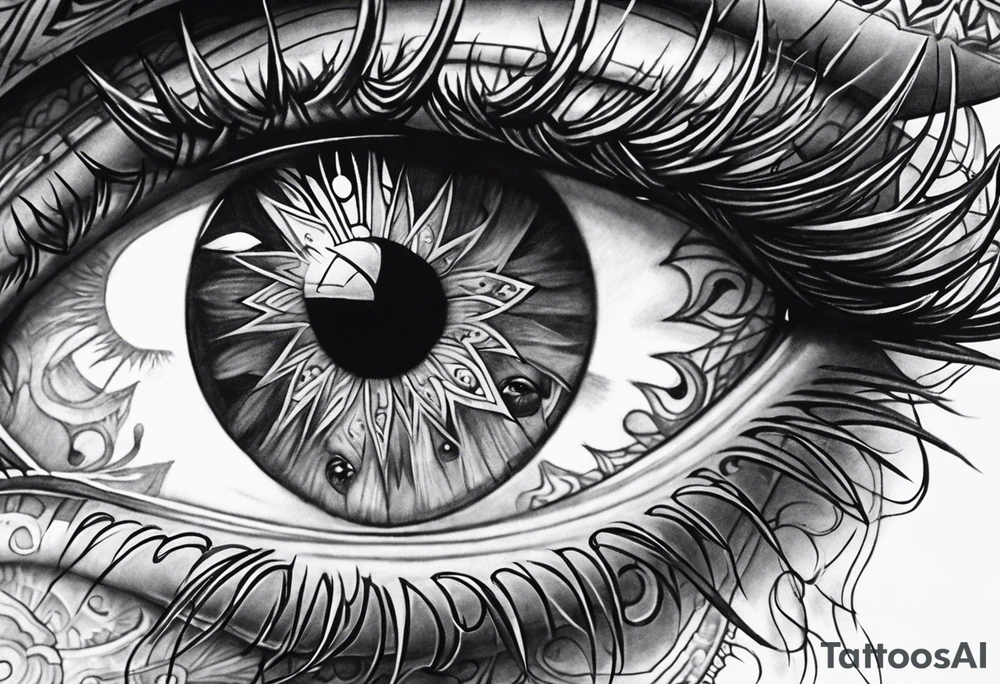 Spear through eyeball tattoo idea