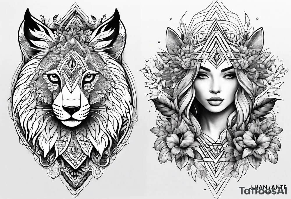 Gentileza mesclada com força e natureza mesclada com espírito viajante tattoo idea
