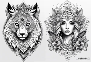 Gentileza mesclada com força e natureza mesclada com espírito viajante tattoo idea