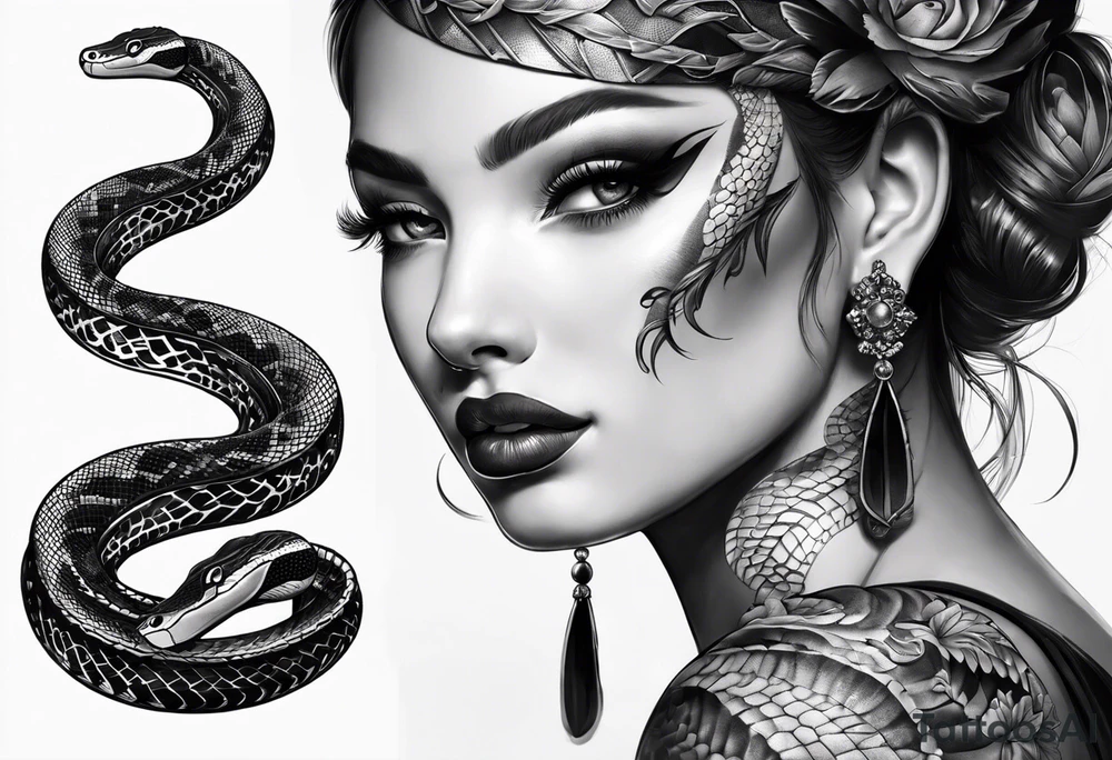 Snake black tattoo idea