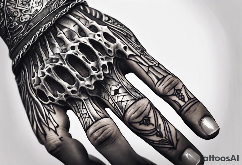 skeleton hand for man,says kayla somewhere on it, tattoo idea