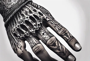 skeleton hand for man,says kayla somewhere on it, tattoo idea