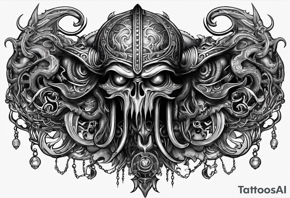 Chtulhu horizontal tattoo idea