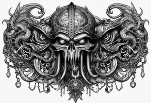 Chtulhu horizontal tattoo idea