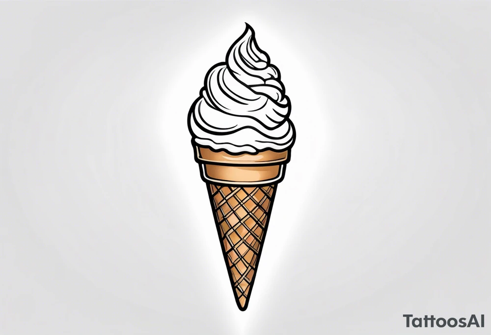 one scoop ice cream cone tattoo idea