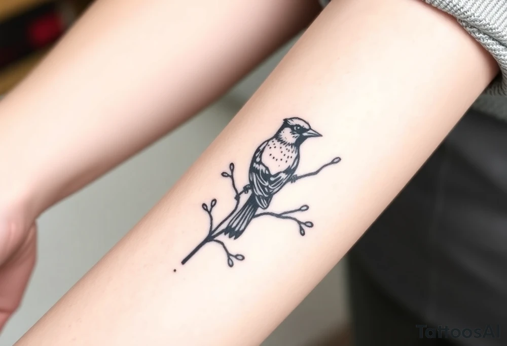 A bear, woodpecker and cardinal tattoo idea