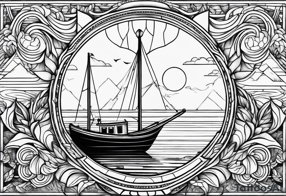 Quote “I see you there” with a boat tattoo idea