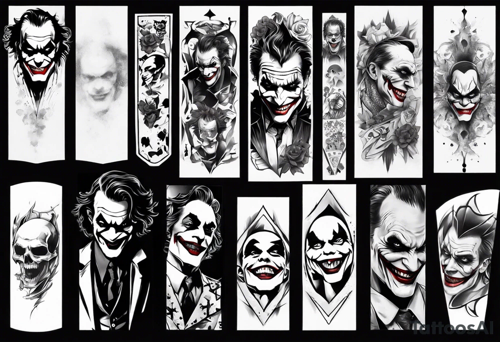 joker arm sleeve tattoo idea