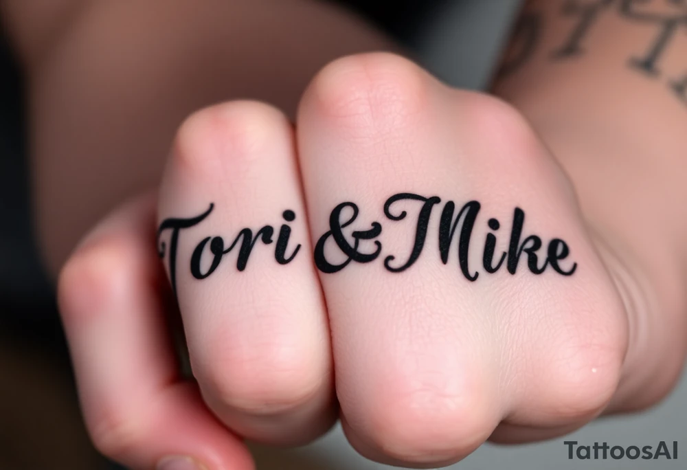 The names Tori & Mike  in an ambigram tattoo idea