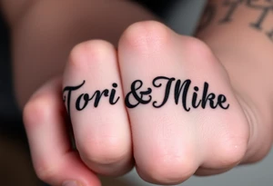 The names Tori & Mike  in an ambigram tattoo idea