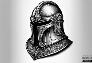 medieval knight helmet tattoo idea