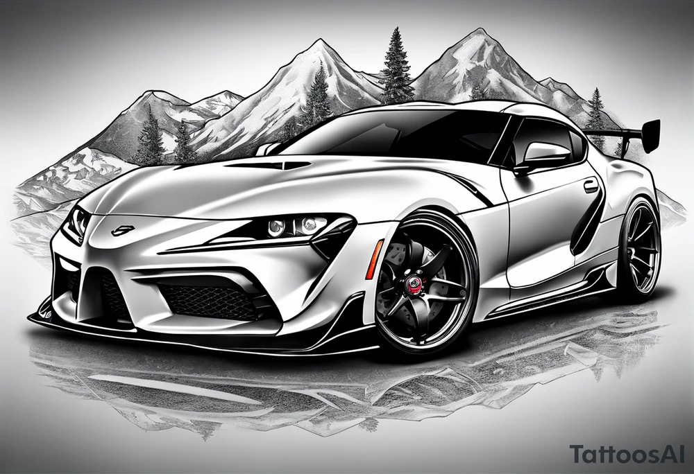 Supra, cars, snowboarding, huskie, money, rich tattoo idea