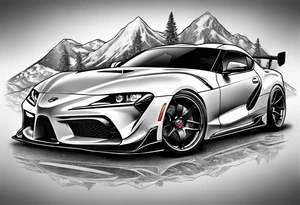 Supra, cars, snowboarding, huskie, money, rich tattoo idea