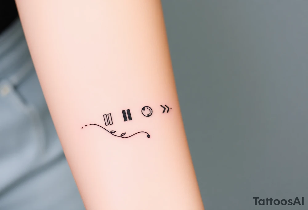 play , pause , stop , rewind tattoo idea