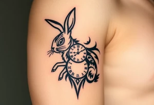 Rabbit with a Clock tattoo idea