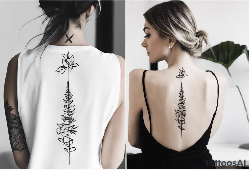 women’s spine tattoo tattoo idea